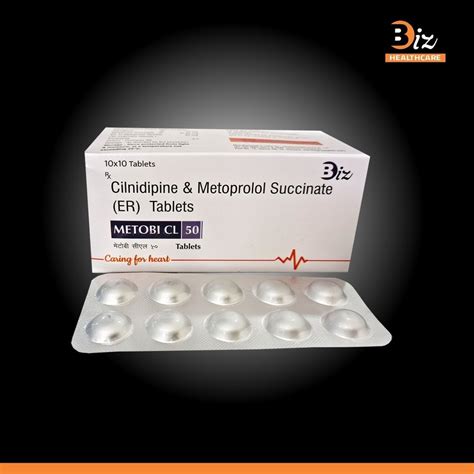 Metoprolol Succinate 50mg And Cilnidipine 10mg Tablet At Rs 125 Box