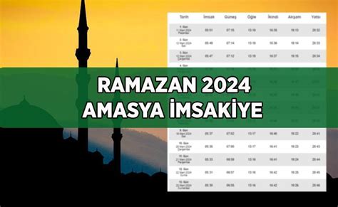 2024 AMASYA İFTAR SAATİ SAHUR VAKTİ İMSAKİYE Amasya da bugün iftar