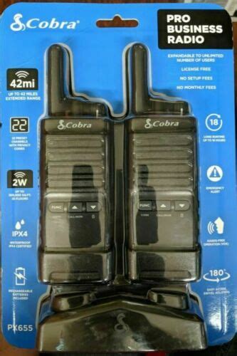 Cobra PX655 Pro Business 2W FRS Walkie Talkie New In Pk 810026630415 EBay