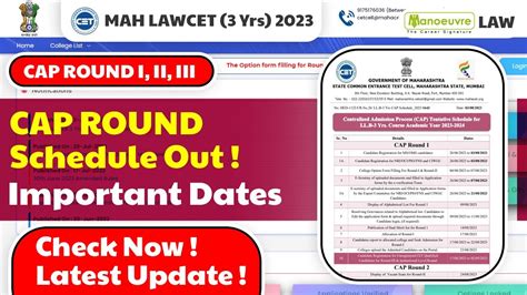 Mh Lawcet Yrs Cap Round Schedule Out Important