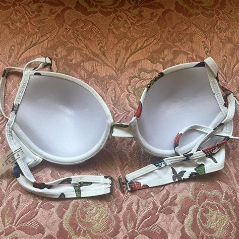 Shein White Butterfly Bikini Top Never Worn Depop