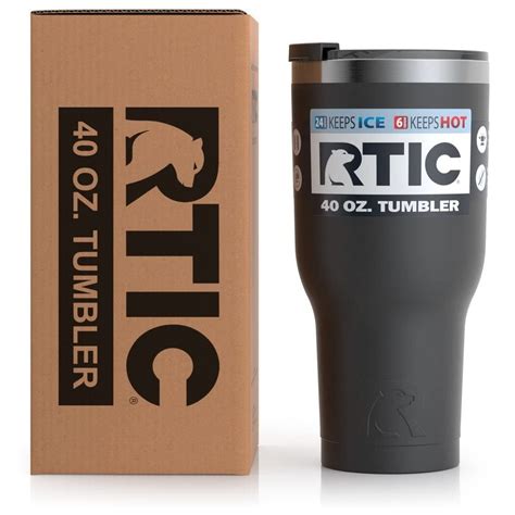 Rtic 40 Oz Insulated Tumbler Stainless Steel Coffee Travel Mug With Lid