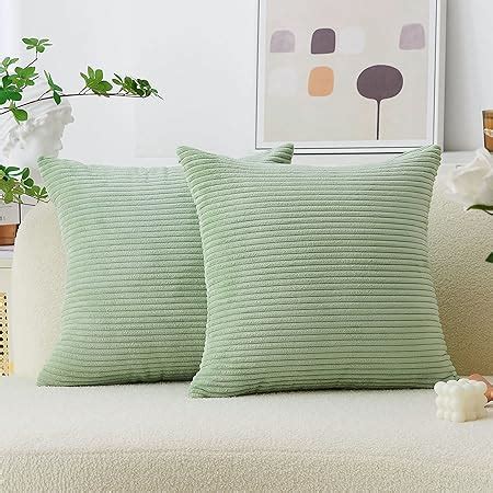 NIULAA Sage Green Cushion Covers 50cm X 50cm Fluffy Faux Fur Cushion