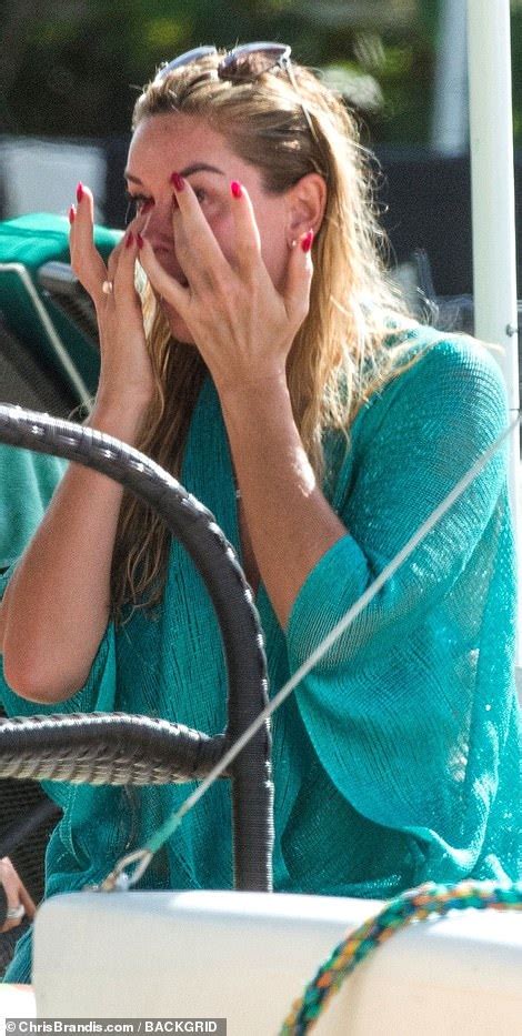 Claire Sweeney Wears Teal And Gold Bikini On Barbados Beach Daily Mail Online