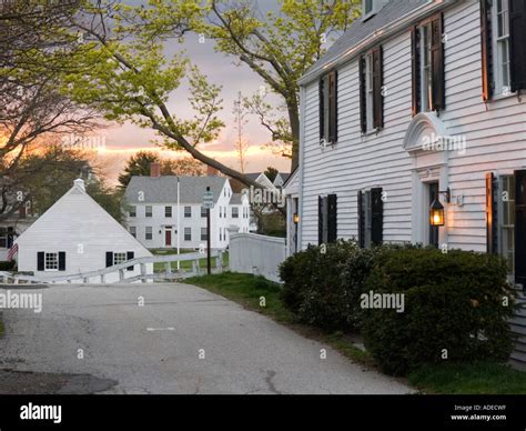 Early American Architecture on a New England side street Stock Photo ...