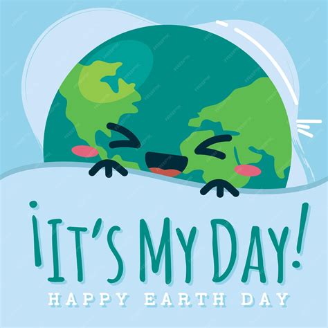 Premium Vector Earth Day Poster Planet Cartoon Kawaii Vector