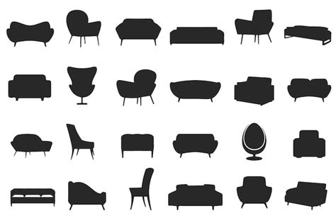 Premium Vector Sofa Silhouettes