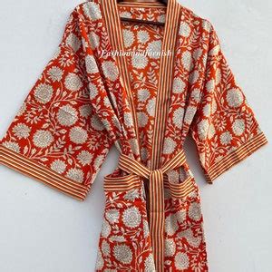 100 Cotton Kimono Robes Pure Cotton Kimono Block Print Cotton Kimono