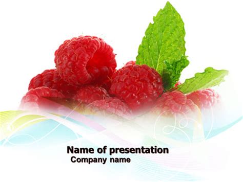 Raspberry With Green Leaf Presentation Template For Powerpoint Google