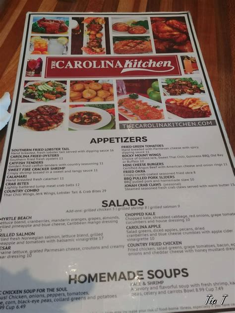 Menu At Carolina Kitchen Restaurant Brandywine