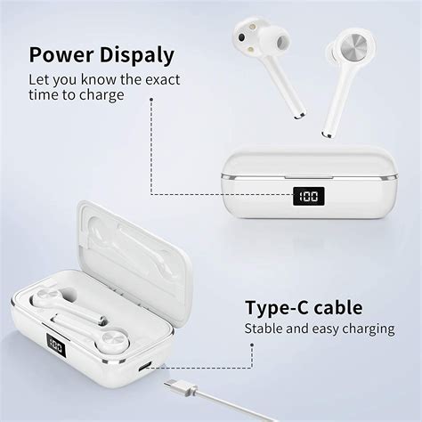 Wireless Bluetooth Earbuds, Wireless Headphones in Ear IPX6 Waterproof ...