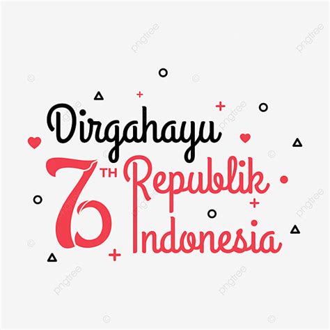 Letras Minimalistas De Dirgahayu Republik Indonesia 76º Vetor PNG Dia