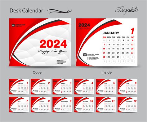 Table Calendar 2024 Template - Benny Cecelia