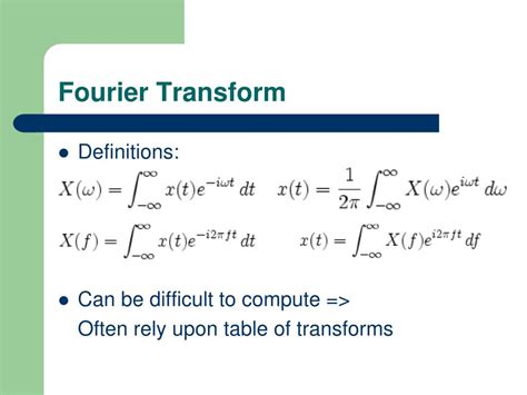 Ppt Convolution Fourier Series And The Fourier Transform Powerpoint