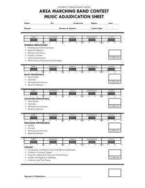 Fillable Online Music Adjudication Sheet Fax Email Print Pdffiller