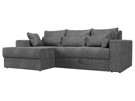 Диван угловой раскладной с ящиком для белья левый графит "Майами ...