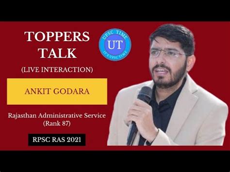 Rpsc Topper Ankit Godara Ras Rank Live Interaction L Toppers