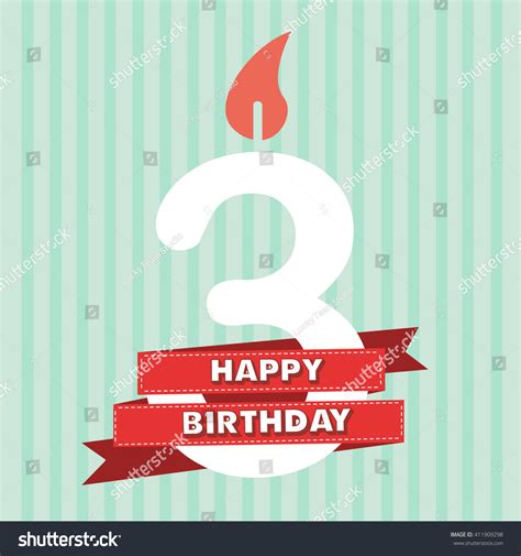 3 Years Old Vintage Happy Birthday Stock Vector (Royalty Free ...