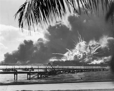 Uss Shaw Destroyer Exploding During The Pearl Harbor Attack Ww2