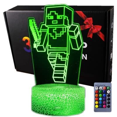 LAMPA NOCNA 3D LED USB MINECRAFT GRA LOGO PILOT 12805091981