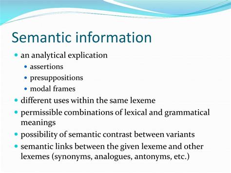 lexical semantics  introduction powerpoint