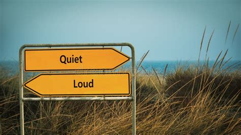 Street Sign To Quiet Versus Loud Stock Image - Image of louder, silent ...