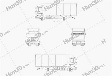 Iveco EuroCargo 75 210 Box Truck 2015 Blueprint 3DModels Org