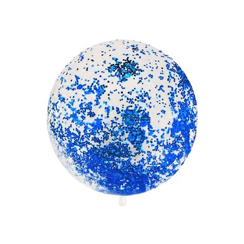 Balão Bubble Transparente Confete Hexagonal Azul Escuro 18