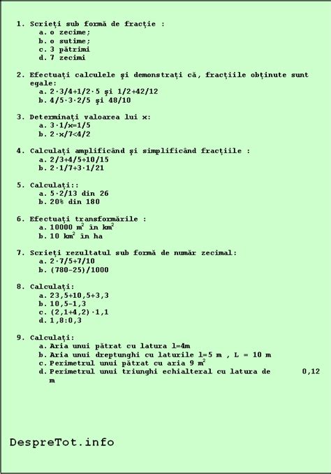 Subiecte Teza La Matematica Clasa A 5 A Semestrul 2 Varianta 5