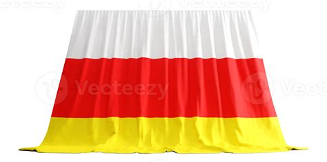 South Ossetia Flag Curtain In 3D Rendering Called Flag Of South Ossetia