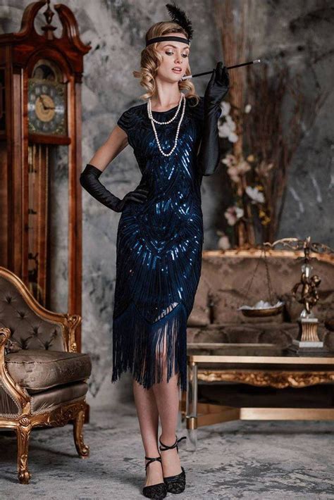 Flapper Gatsby Erma Dress Prom Fringe Dress 1920s Vintage Inspired