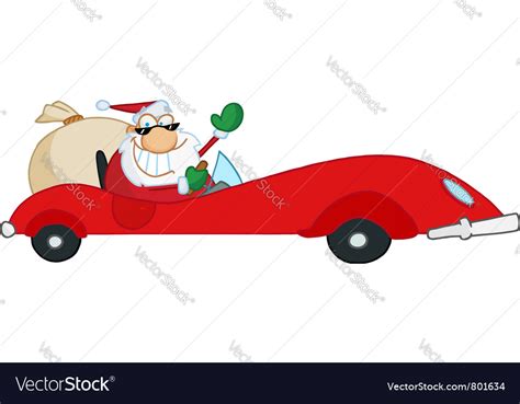 Santa Driving Sports Car Royalty Free Vector Image