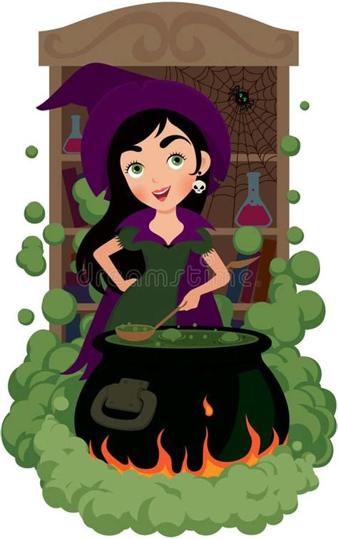 Witch Cooks Potion Celebrity For Halloween Stock Illustration In 2022