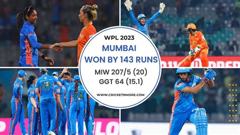 Wpl 2023 Mi Vs Gg Mumbai Indians Thrashed Gujarat Giants By 143 Runs