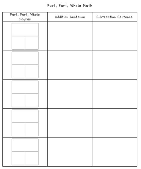 Blank Part Part Whole Worksheets