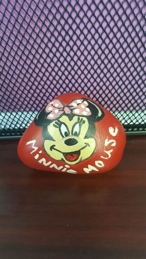 Minnie Mouse Rock Painted Rocks Minnie Rock