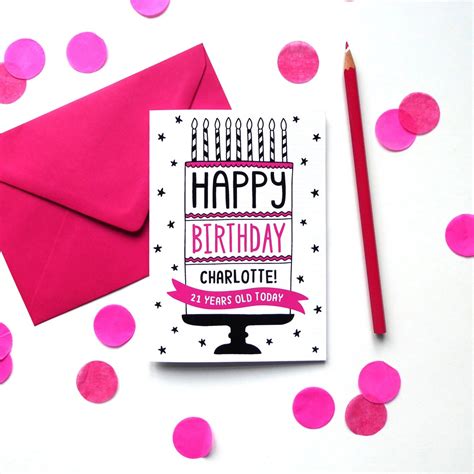 Custom Birthday Card Name Birthday Card Personalised Etsy