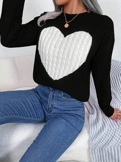 Search Heart Sweater Shein Usa