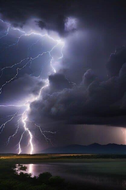 Uma Poderosa Tempestade Um Flash De Rel Mpago Impressionante Foto