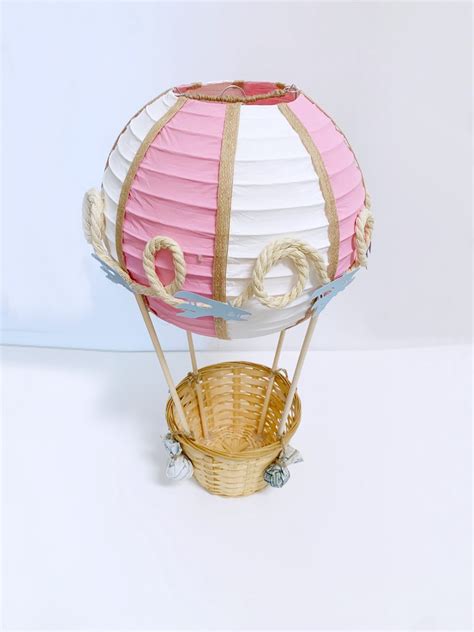 Hot Air Balloon Centerpiece Airplanes Pink And White Up Up Etsy