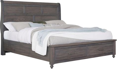 Vista King Sleigh Storage Bed In Grey Oak by Vaughan Bassett ...