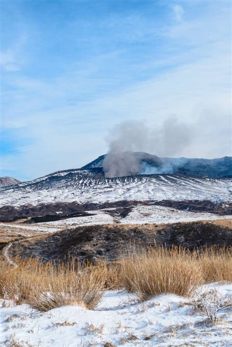 Snow in mount aso stock image. Image of kumamoto, winter - 49680453