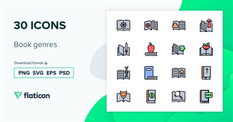 Book Genres Icon Pack Color Lineal Color 30 SVG Icons