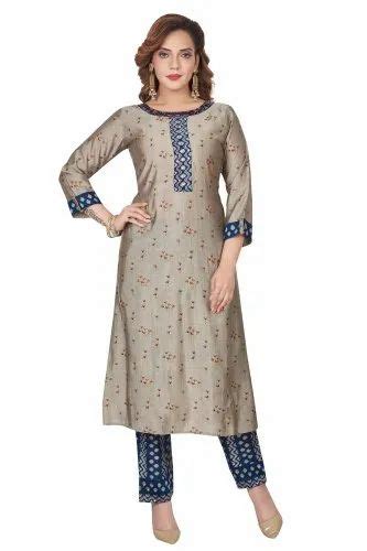 Cotton Silk Party Wear Kurtis With Pant Set Size M L Xl Xxl Wash