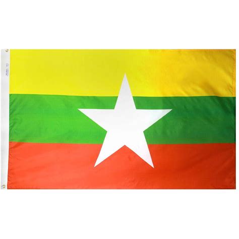 Myanmar (Burma) Flag — Gates Flag, Flagpole Installation