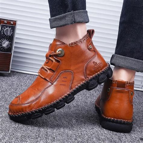 New Men's Leather Work Boots – BESMEE Shoes