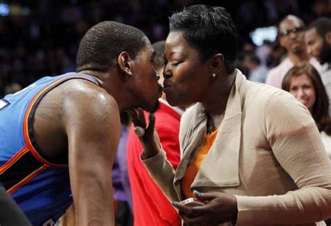 Kevin Durant Kisses His Mother After Game Oklahoma City Thunder