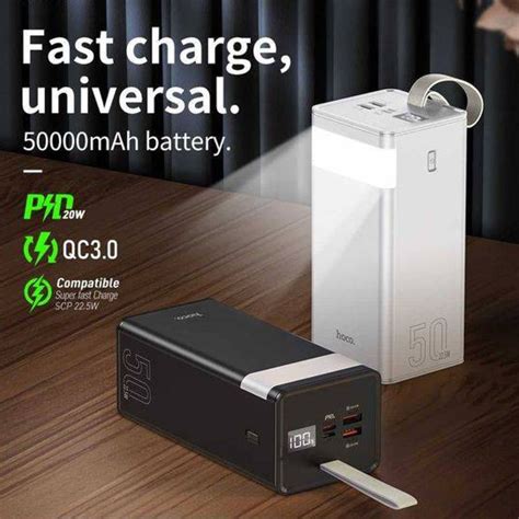 Power Bank Hoco J86 40.000mAh 22.5w Power Master Luz Led 3 Salidas QC3 ...