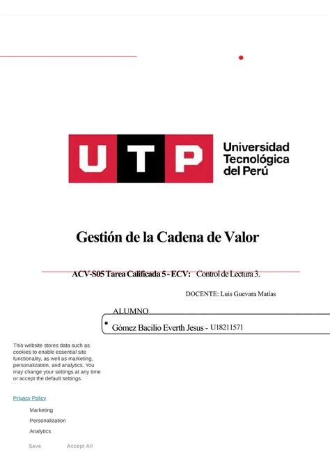 Pdf Acv S05 Tarea Calificada 5 Ecv Egomez Compress Gestión De La Cadena De Valorgestión De La