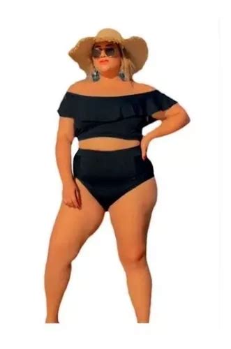 Conjunto Biqu Ni Plus Ciganinha Babado Hot Pants Bojo Lindo Parcelamento Sem Juros